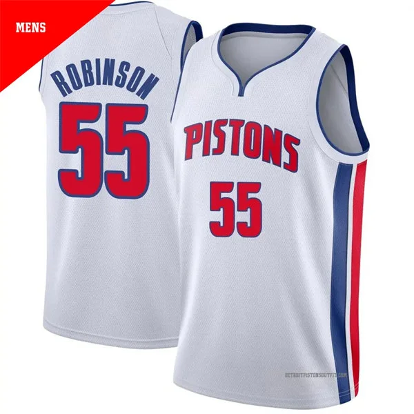 Mens Detroit Pistons #55 Duncan Robinson White Association Edition Swingman Jersey