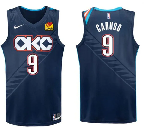 Mens Oklahoma City Thunder #9 Alex Caruso Navy 2025-26 City Edition Swingman  Jersey