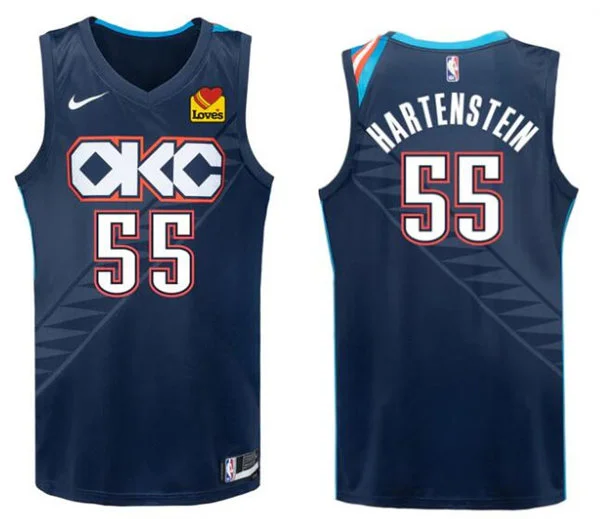 Mens Oklahoma City Thunder #55 Isaiah Hartenstein Navy 2025-26 City Edition Swingman Jersey