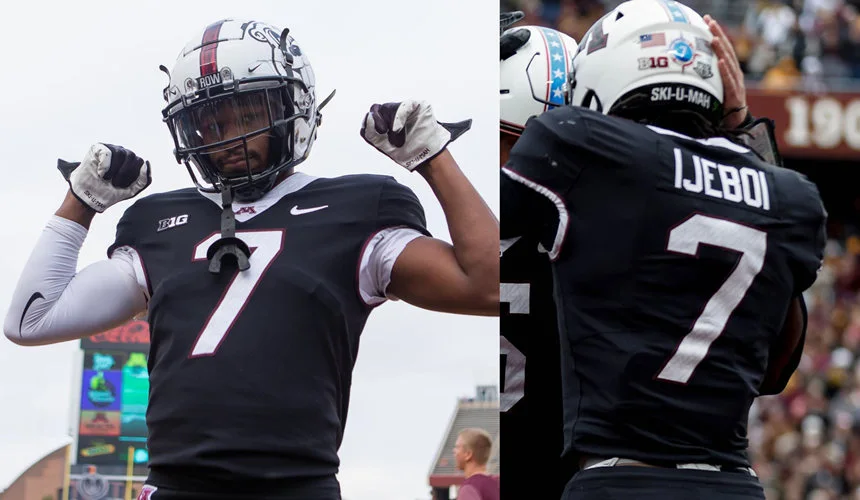 Minnesota Golden Gophers #7 Fame Ijeboi Nike 2025 Black Football Game Jersey