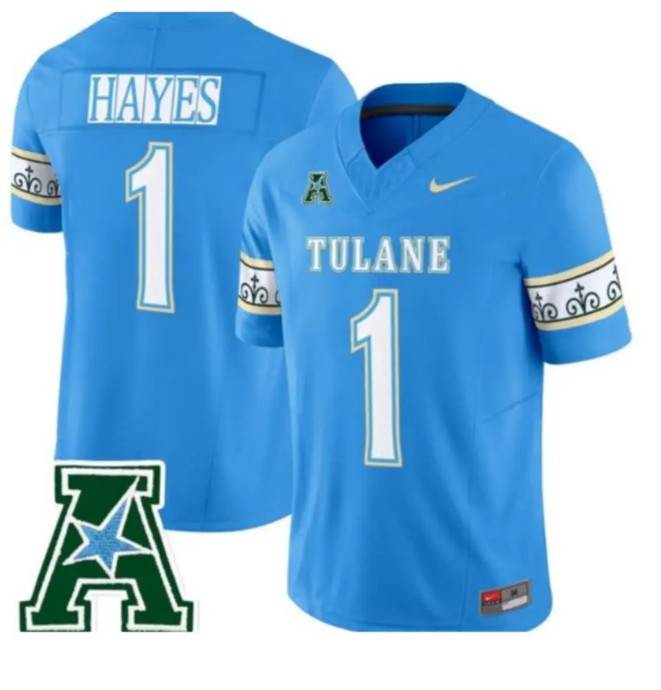 Tulane Green Wave #1 Omari Hayes Blue 2025 City Edition Football Jersey