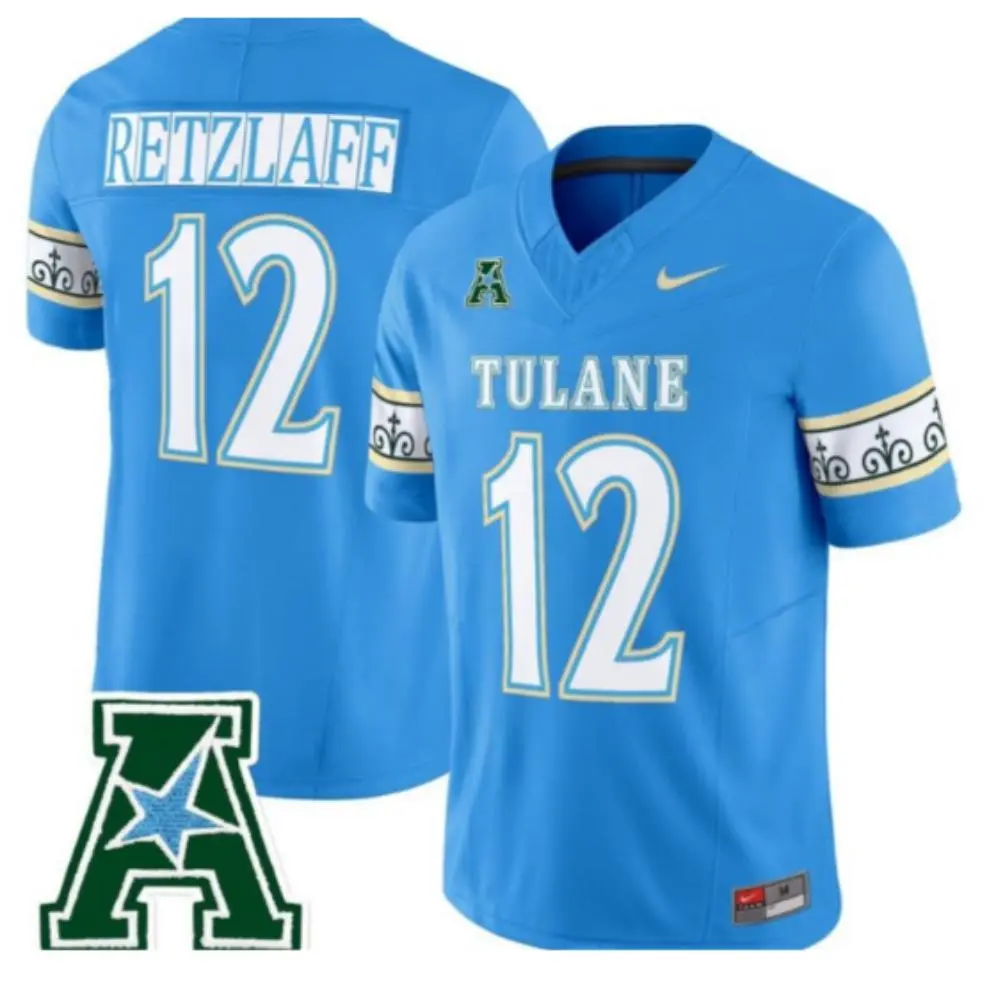 Tulane Green Wave #12 Jake Retzlaff Blue 2025 City Edition Football Jersey