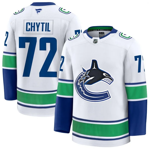 Men's Vancouver Canucks #72 Filip Chytil Fanatics Away White Premium Jersey