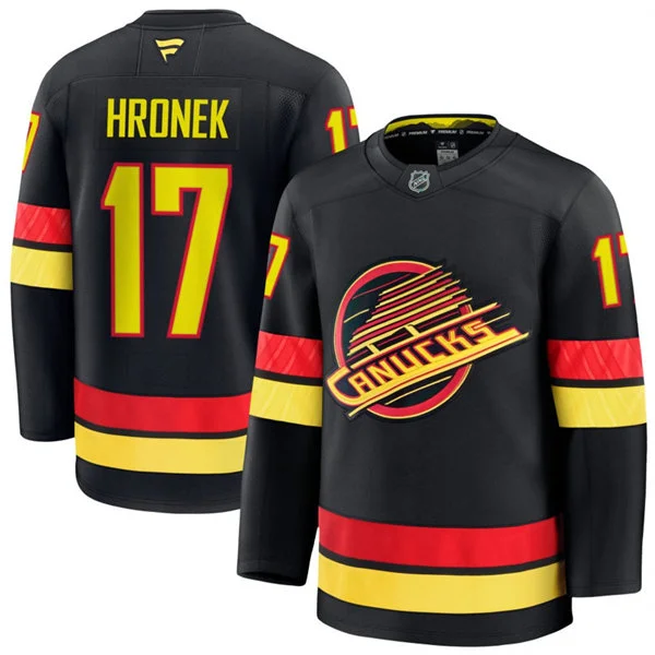 Men's Vancouver Canucks #17 Filip Hronek Fanatics Black Alternate Premium Jersey