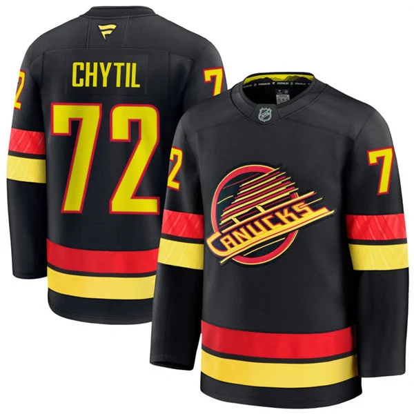 Men's Vancouver Canucks #72 Filip Chytil Fanatics Black Alternate Premium Jersey