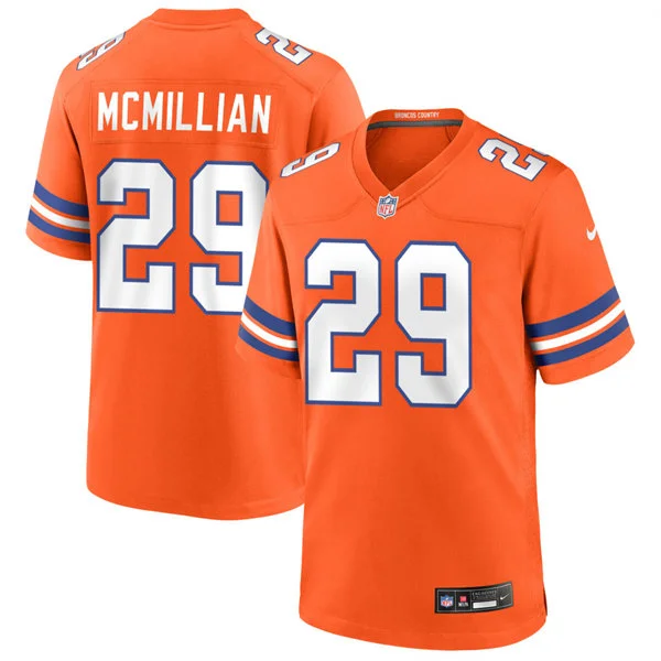 Mens Denver Broncos #29 Ja'Quan McMillian Orange Mile High Collection 1977 Throwback F.U.S.E. Limited Jersey