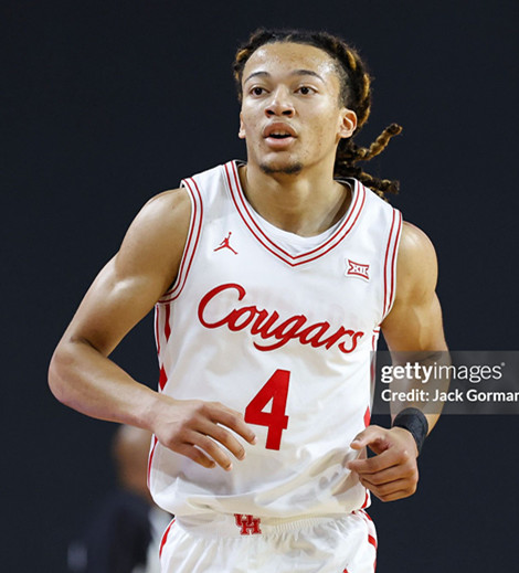 Houston Cougars #4 Kingston Flemings 2025 White Cougars Basketball Game Jersey