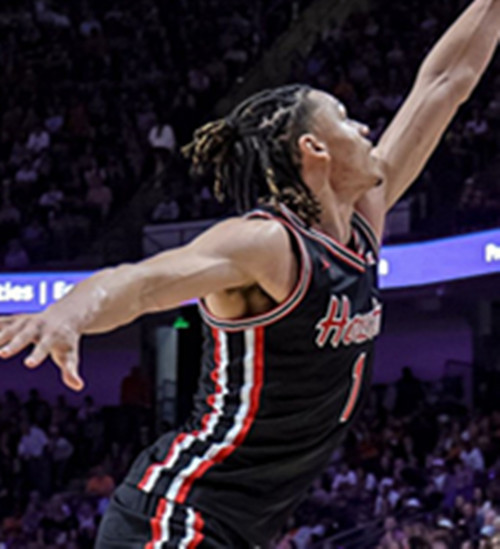 Houston Cougars #1 Isiah Harwell 2025 Black Houston Basketball Game Jersey