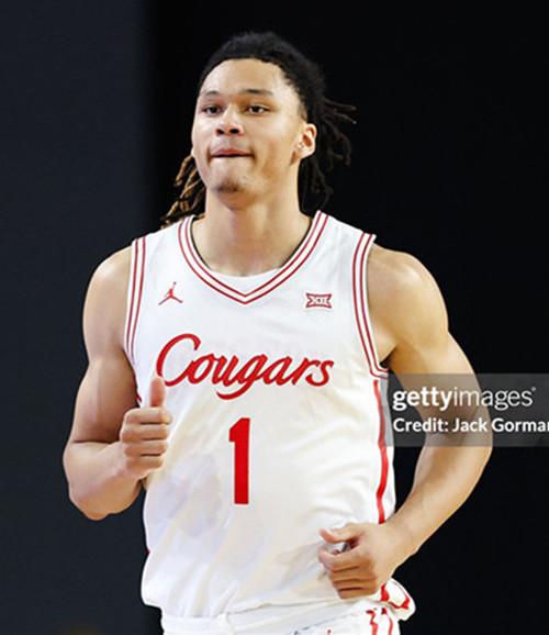 Houston Cougars #1 Isiah Harwell 2025 White Cougars Basketball Game Jersey