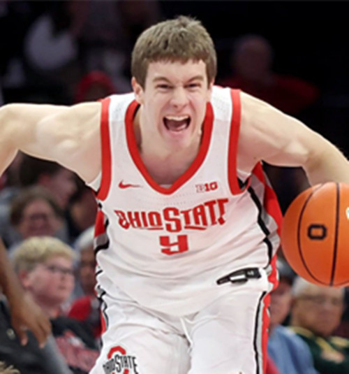 Ohio State Buckeyes #9 Mathieu Grujicic Nike 2025 White Primary College Basketball Game Jersey