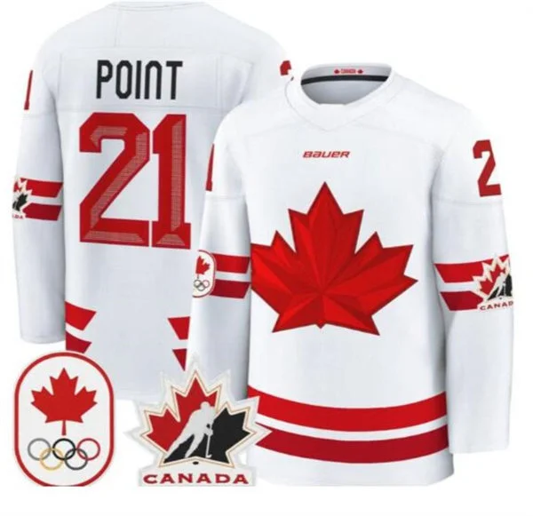 Men's Canada #21 Brayden Point 2026 Canada Olympic Hockey White
