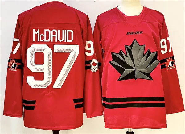 Men's Canada #97 Connor McDavid 2026 Canada Olympic Hockey Red