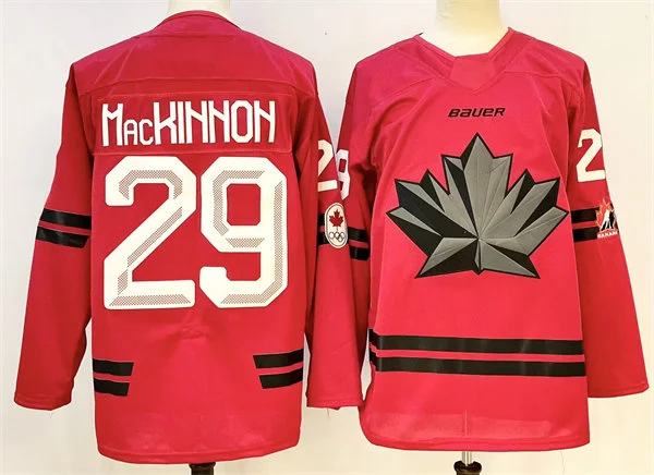 Men's Canada #29 Nathan MacKinnon 2026 Canada Olympic Hockey Red