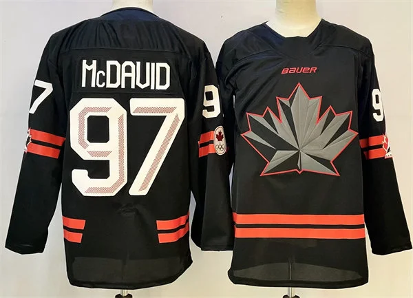 Men's Canada #97 Connor McDavid 2026 Canada Olympic Hockey Black