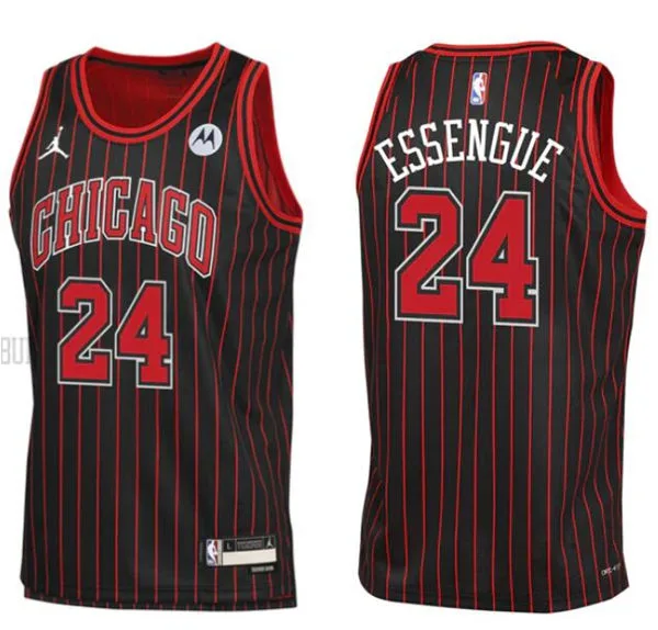Mens Chicago Bulls #24 Noa Essengue Black Statement Edition Swingman Jersey