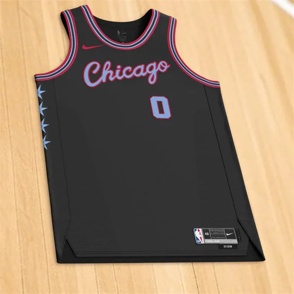 Mens Chicago Bulls #0 Coby White Black 2025-26 City Edition Jersey