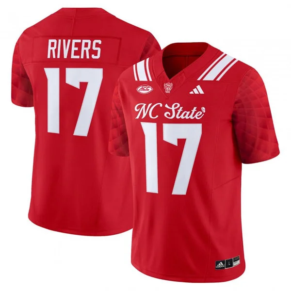 NC State Wolfpack #17 Philip Rivers 2025 Red THE CITY OF OAKS Football Jersey