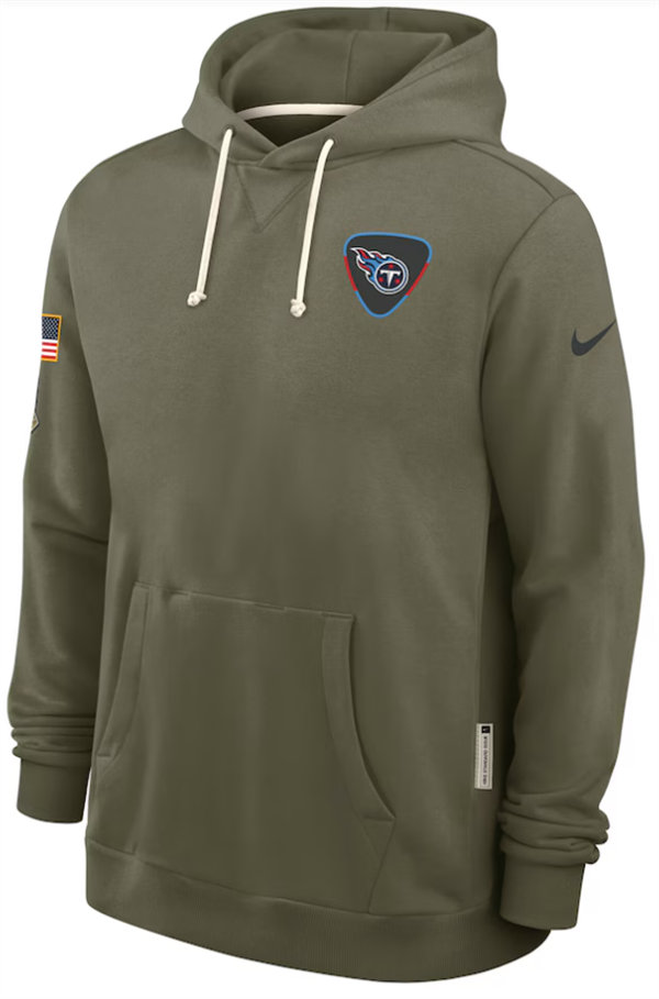 Tennessee Titans Nike Olive 2025 Salute to Service Hoodie Embroidered Quality