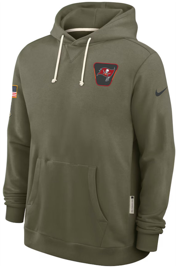 Tampa Bay Buccaneers Nike Olive 2025 Salute to Service Hoodie Embroidered Quality