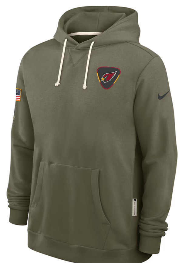 Arizona Cardinals Nike Olive 2025 Salute to Service Hoodie Embroidered Quality