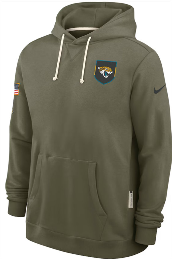 Jacksonville Jaguars Nike Olive 2025 Salute to Service Hoodie Embroidered Quality
