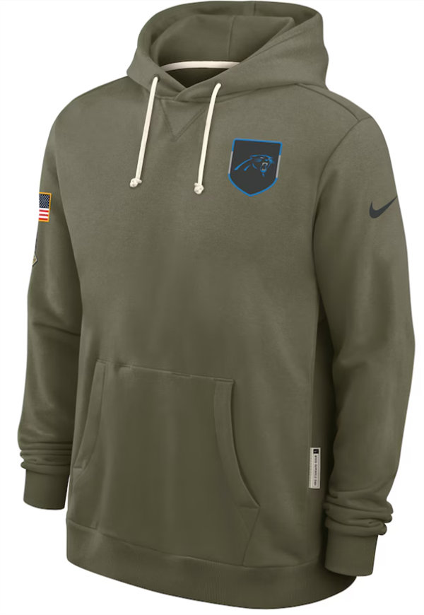 Carolina Panthers Nike Olive 2025 Salute to Service Hoodie Embroidered Quality