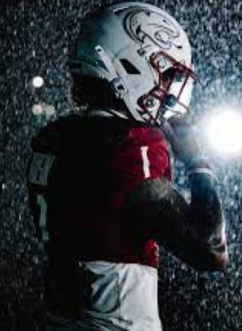 Troy Trojans #1 Jordan Lovett Adidas Cardinal Football Game Jersey