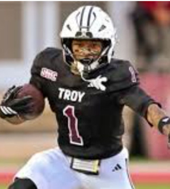 Troy Trojans #1 Jordan Lovett Adidas 2025 Black Football Game Jersey