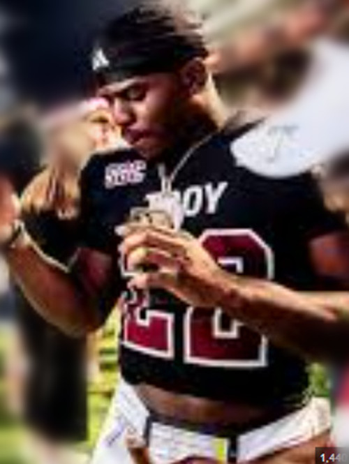 Troy Trojans #22  Tae Meadows Adidas 2025 Black Football Game Jersey