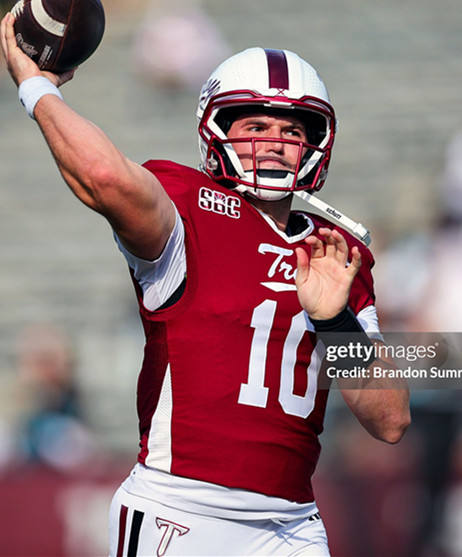 Troy Trojans #10 Tucker Kilcrease Adidas  Cardinal White Football Game Jersey