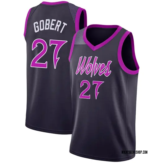 Men's Minnesota Timberwolves #27 Rudy Gobert 2025-26 Navy Purple City Edition Swingman Jersey