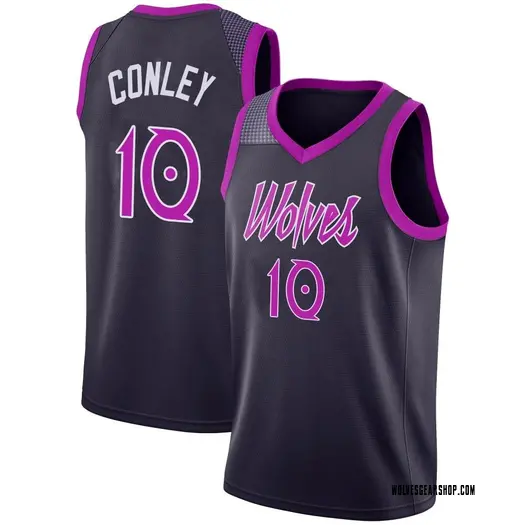 Mens Minnesota Timberwolves #10 Mike Conley Jr. 2025-26 Navy Purple City Edition Swingman Jersey
