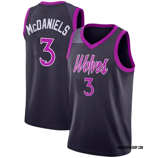 Men's Minnesota Timberwolves #3 Jaden McDaniels 2025-26 Navy Purple City Edition Swingman Jersey