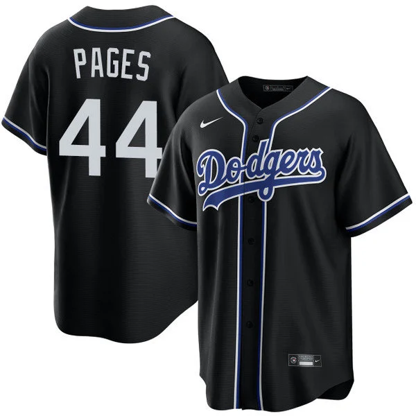 Mens Los Angeles Dodgers #44 Andy Pages Black Lights Out Jersey