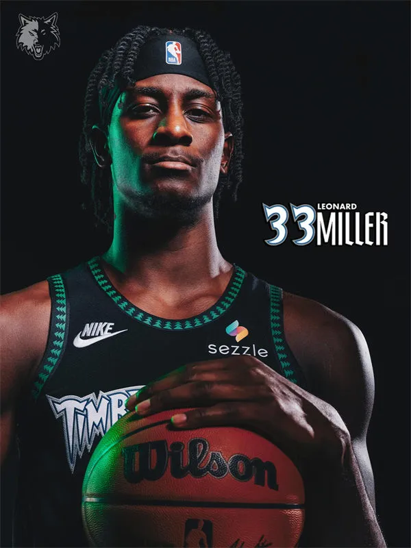 Men's Minnesota Timberwolves #33 Leonard Miller Black Trees Classic Edition Swingman Jersey