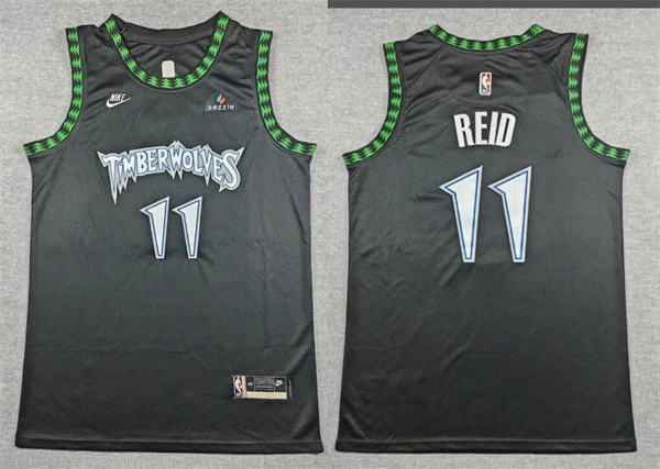 Men's Minnesota Timberwolves #11 Naz Reid Black Trees Classic Edition Swingman Jersey