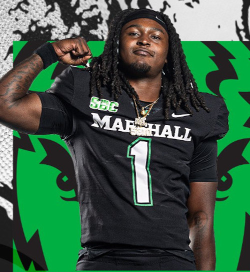 Marshall Thundering Herd #1 Zion Turner  2025 Black Vapor F.U.S.E. Limited Football Jersey