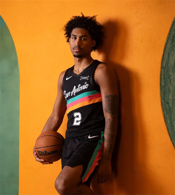 Men's San Antonio Spurs #2 Dylan Harper Black 2025-26 City Edition Swingman Jersey