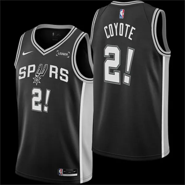 Men's San Antonio Spurs Coyote Black Icon Edition Swingman Jersey