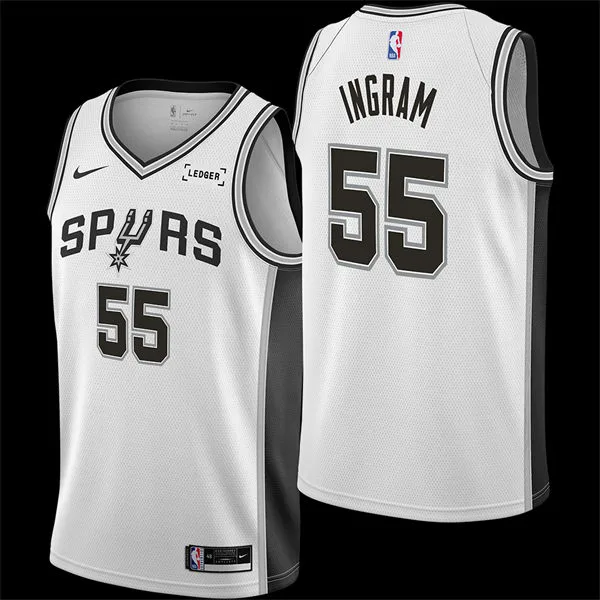 Men's San Antonio Spurs #55 Harrison Ingram White Association Edition Swingman Jersey