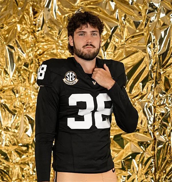 Vanderbilt Commodores #38 NICK HABERER Black White Football Jersey