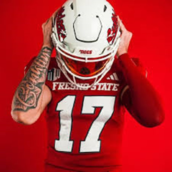 Fresno State Bulldogs #17 Carson Conklin Red 2025 Football Game Jersey