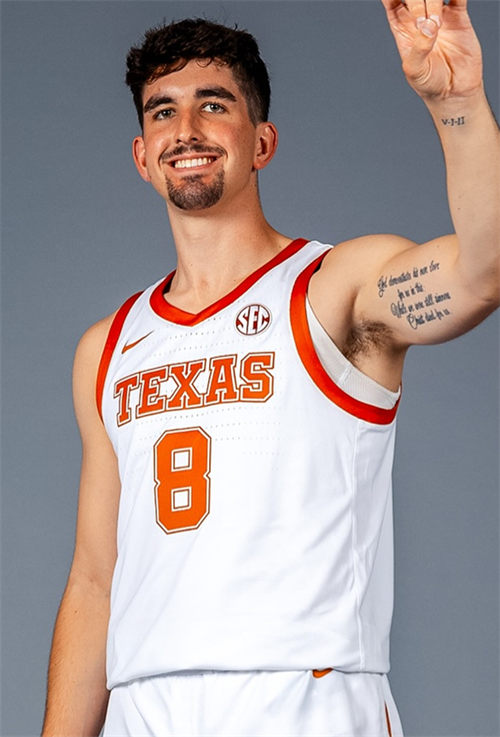 Men's Youth Texas Longhorns #8 Preston Clark 2025 SEC White College Basketball Game Jersey