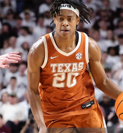 Men's Youth Texas Longhorns #20 Tre Johnson 2025 SEC Orange College Basketball Game Jersey