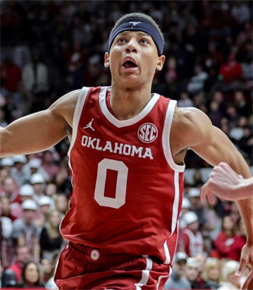 Mens Youth Oklahoma Sooners #0 Jeremiah Fears 2025 SEC Crimson College Basketball Game Jersey