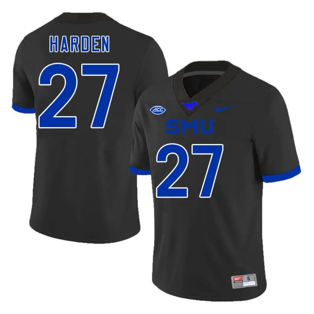 SMU Mustangs #27 TJ Harden 2025 Black Football Game Jersey