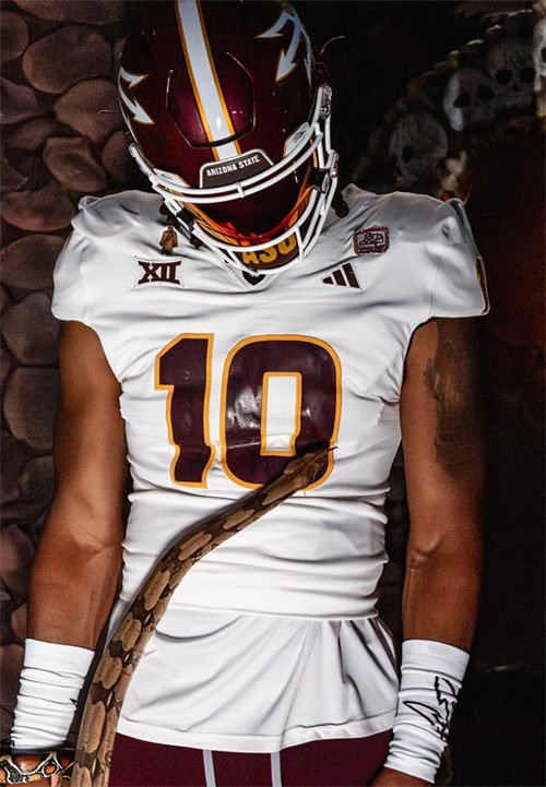 Mens Arizona State Sun Devils #10 Sam Leavitt 2024 White Football Game Jersey