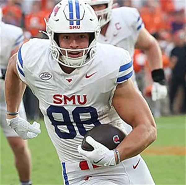 SMU Mustangs #88 Matthew Hibner 2025 White Football Game Jersey