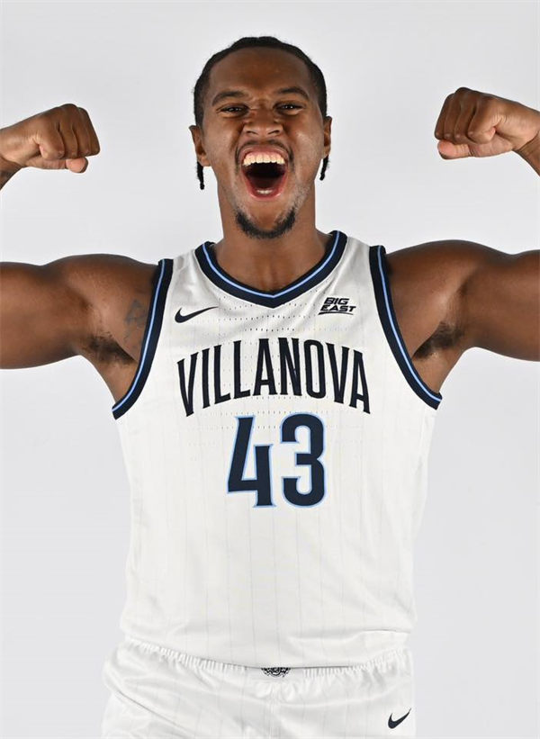 Mens Youth Villanova Wildcats #43 Eric Dixon  2024 White College Basketball Game Jersey