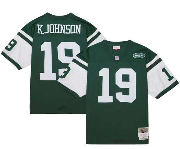 Mens New York Jets #19 Keyshawn Johnson 1998 Mitchell & Ness Legacy Jersey - Green